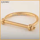 Cuff Bangle 2016 China Factory Price Fashion Bangle Screw Horseshoe Cuff Real 18K Gold Plated Jewelry