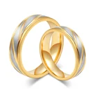 Wedding Gold Color Rings Wholesale Stainless Steel Jewelry Wedding Gold Color Couple Rings