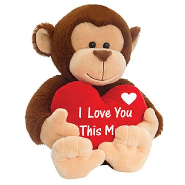 stuffed valentine monkey