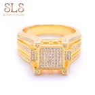 Ring Ring Factory Custom Jewellery Hiphop Plain Gold Ring Designs In For Men 14K Saudi Gold Chain Hip Hop Zircon Jewelry