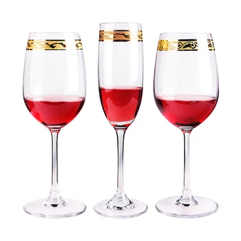 Gold Rimmed Wedding Decorated Champagne Wine Glass Set