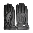 Men's Black PU Leather Gloves For Wholesale With Back Muscles