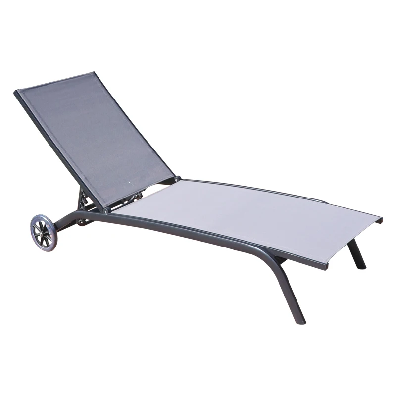 grey aluminium sun loungers