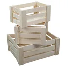 Vintage Wooden Box Wooden Storage Box Vintage Farm Shop Style Wooden Slatted Apple Crate Condiment Display Storage Box