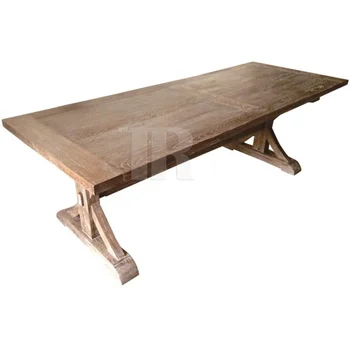 French style home table du diner antique solid wood slab rustic square 10 seaters dining catering table