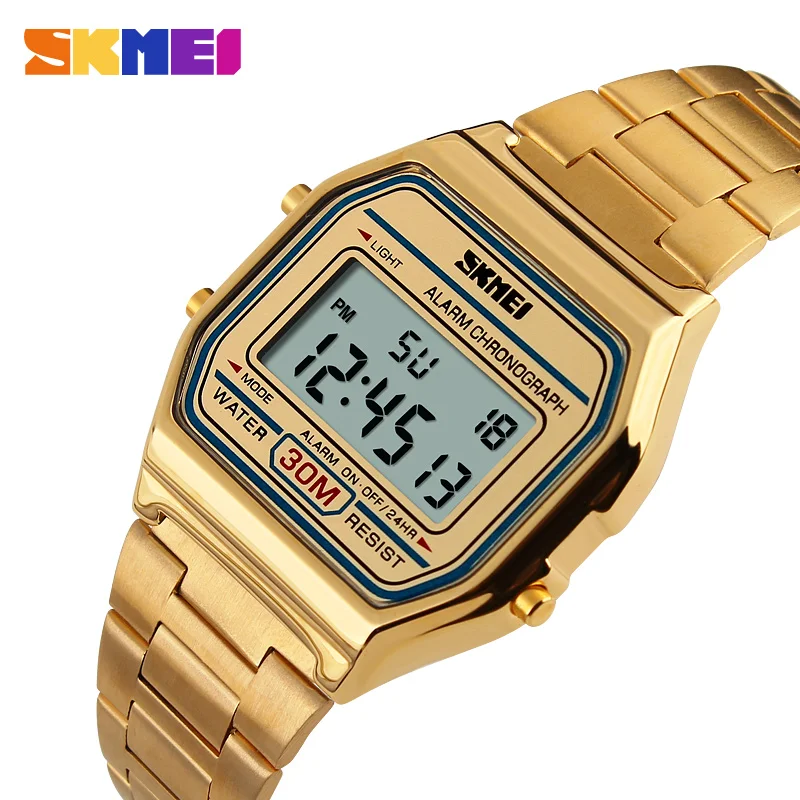 gold digital watch men