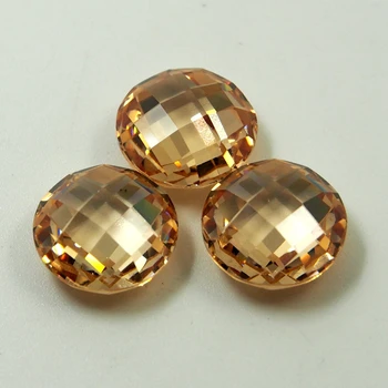 Wholesale Round shape 3-12mm Cz stone Loose gemstone double checkerboard cut cubic zirconia