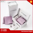 Ideas Wedding Gift For Necktie Gift Set New Product Ideas 2020 Pink Striped Polyester Wedding Necktie Gift Set For Men