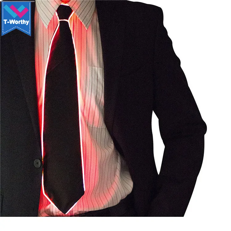 Ohwens Cosplay decoración de Fiesta Corbata LED para Hombre con luz Intermitente de neón Fiesta Pajarita Fluorescent Green para Club Corbata