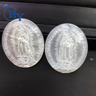 White Virgin Mary mother of pearl shell carved for pendent