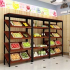 Shop Display Wood Stand Factory Manufacturer Wood Fruit Display Rack Fruit Shop Display Stand