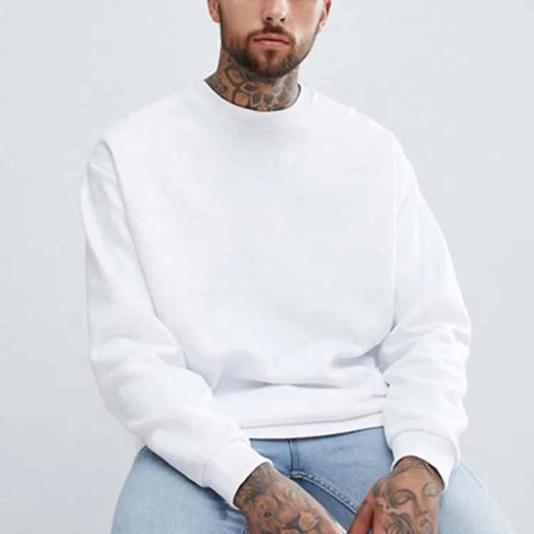 white sweatshirt oversized