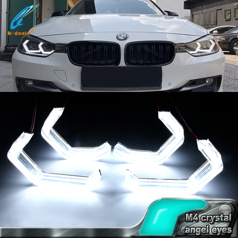 White Iconic LED Angel Eye for BMW M3 M5 F30 E90 E92 Concept M4 Style Headlight