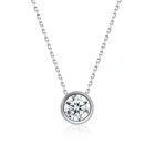 Sterling Silver Stone Jewelry Cz Silver 925 Necklace 925 Sterling Silver Single Cz Bling Stone Necklace Solitaire Jewelry