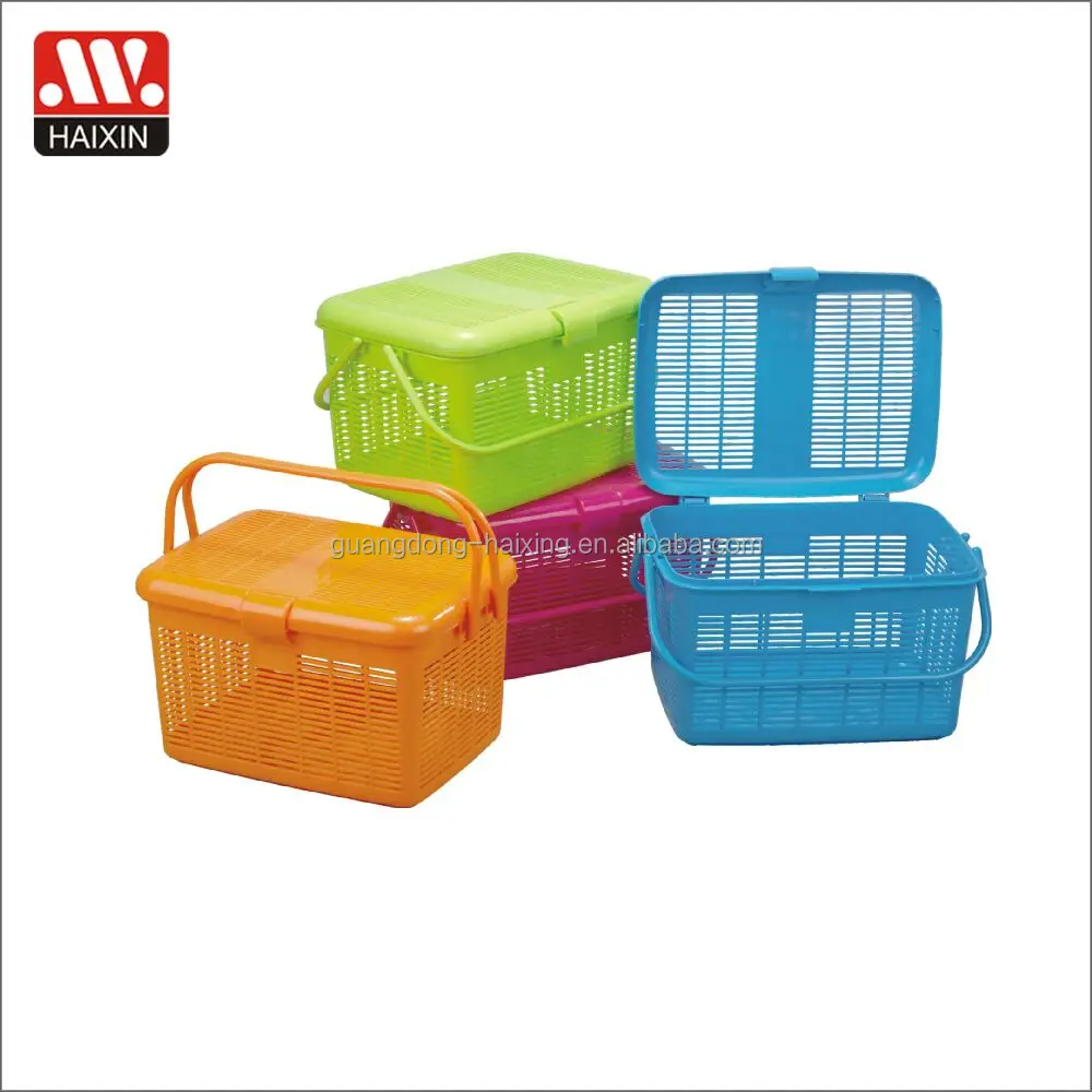 Customized usage food grade plastic vegetable picnic storage basket for sale