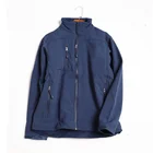 Blue Jacket Men Navy Blue Soft Shell Fleece Work Jacket Men Winter