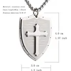Pendant Shield Armor Of God Ephesians 6:16-17 Faith Cross Stainless Steel Pendant Necklace
