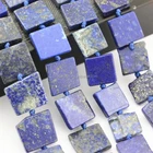 Natural Beads Lapis Beads Natural Lapis Lazuli Flat Square Raw Gemstone Jewelry Gemstone Raw Material Loose Beads