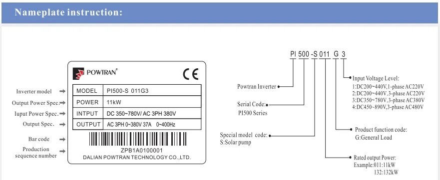 PI500-S Nameplate