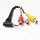 Rca Audio Stereo Cable Stereo 90 Degree 3.5MM Plug 1 Male To 3 RCA Female Audio Video Cable