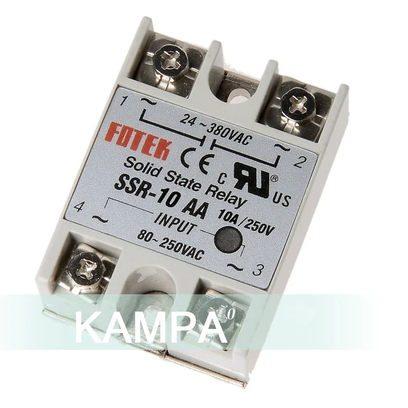 10AA SSR 10AA-H input80~250VAC load 24-380V AC single phase AC solid state relay 