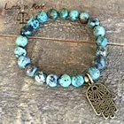 Beads Bracelets Hamsa Hand Charm Faceted African Turquoise 'Change' Beads Bracelet