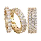 Diamond Band Iced Ring Hiphop 925 Sterling Silver Iced Out Diamond Wedding Engagement Band Ring