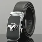 Leather Belt Ratchet Belt Custom Embossed Logo Buckle A Genuine Leather Ratchet Leather Belt Mens