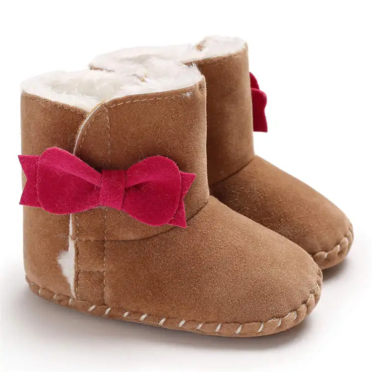 2019 winter warm cotton cute Bowknot 0-2 years girls Outdoor baby booties
