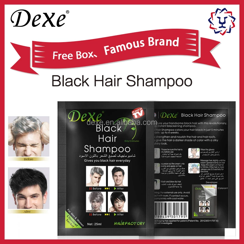 dexe hair dye shampoo, natural herber shampoo for cover the gray hair