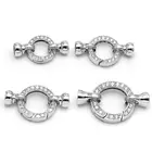 XD S820-1181 Solid 925 Sterling Silver Spring Ring Clasp Round Jewelry Clasps 925 sterling silver clasp