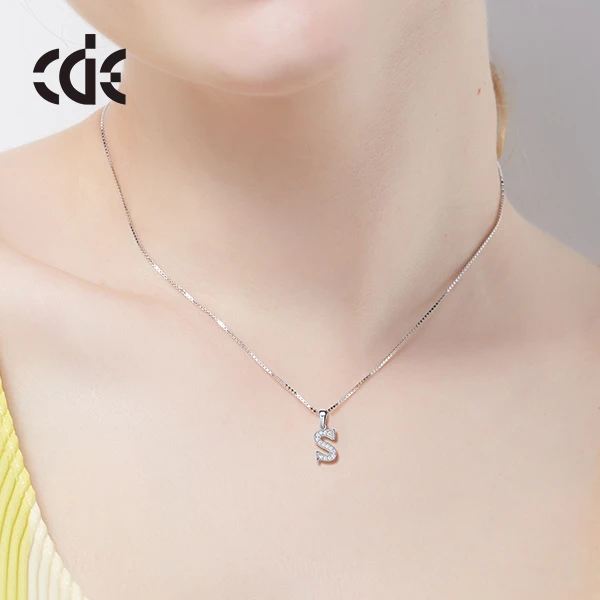 CDE Jewelry 2023 Letter Necklace A B C D E F G H I J K L M N O P Q R S T U V W X Y Z 925 Sterling Silver Initial Necklace
