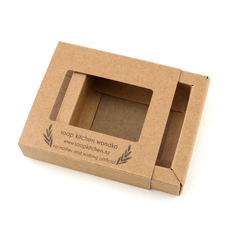 recycled kraft window box luxury custom cardboard packaging box