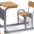 School Furniture School Desk And Chair Cheap Classroom Single Desk And Chair School Writing Table With Book Drawer For Student Furniture
