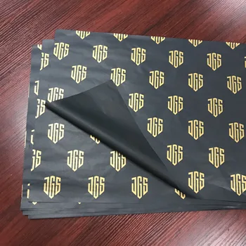 Luxury custom logo printed black wrapping tissue paper / silk wrapping paper