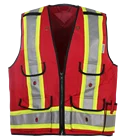 Red Vest Wholesale Cheap 100% Polyester Oxford Good Quality High Visibility Reflective Red Safety Vest With Big Pockets