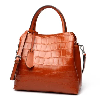 Bags women handbags 2022 new crocodile genuine cow leather large capacity shoulder tote bag