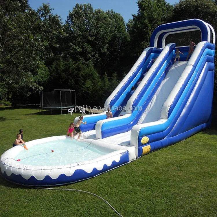 Zzpl Blue Inflatable Garden Water Slide 