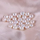 Pearl Half Drilled Bead Pearls AAA Button Natural Freshwater Pearl Beads 6-7mm Half Drilled Jewelry Making Handmade