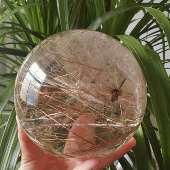 Hot ! Rutilated Quartz Crystal Sphere Ball Amazing Natural Golden Rutilated Quartz Crystal Sphere For Sale