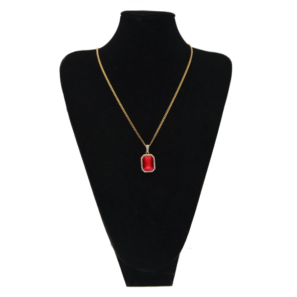 red crystal necklace for men