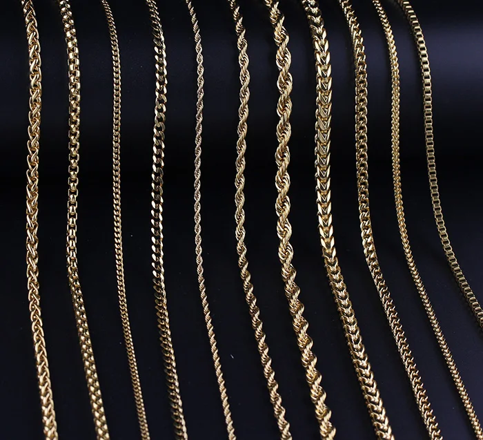 Slim Width Cuban Box Rope Franco 18k 