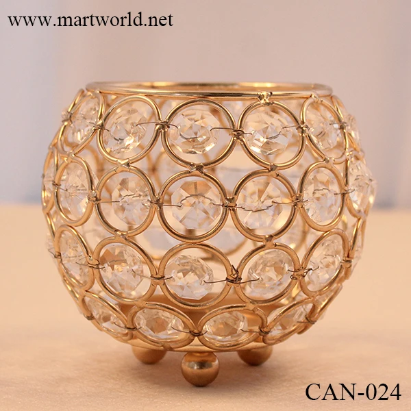 crystal ball tea light candle holders wedding table centerpiece