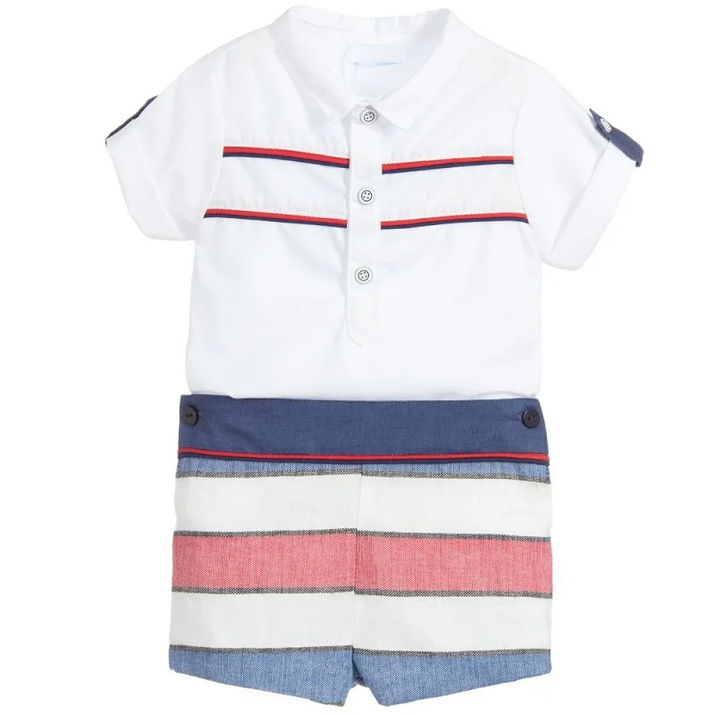 Wholesale Children's Clothing Summer T-shirt And Pants Two Piece Set Newborn Baby Boys Clothes