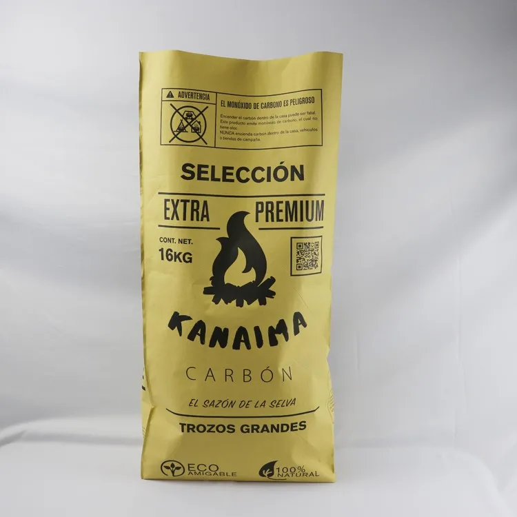 10lbs 10kg 15kg Kraft Paper Laminated pp Woven for Lump Hardwood Bbq Charcoal Bags