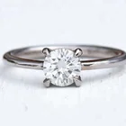 Solitaire Diamond Ring White Gold Solitaire Man Made Diamond Moissanite Ring