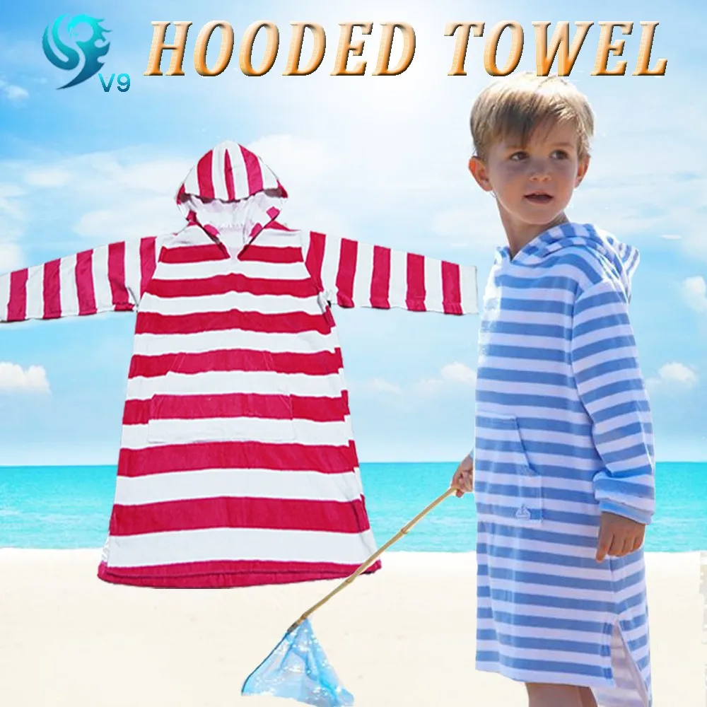 factory wholesale 100% cotton velour reactive printed custom towel hooded towel t-shirts