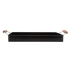 Tray Galvanized Steel Metal Decorative Tray Rectangle Wooden Handle Food Serving Tray