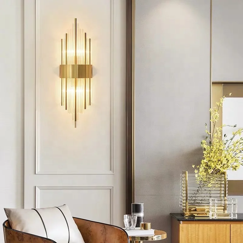 Modern Crystal Glass Wall Sconce Light Lighting Fixture Lamp Bedroom Home Indoor 