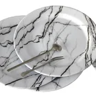 Melamine Ware Melamine Melamine Ware High Quality Marble Vein Custom Design Melamine Dinner Ware Plates Round Dishes